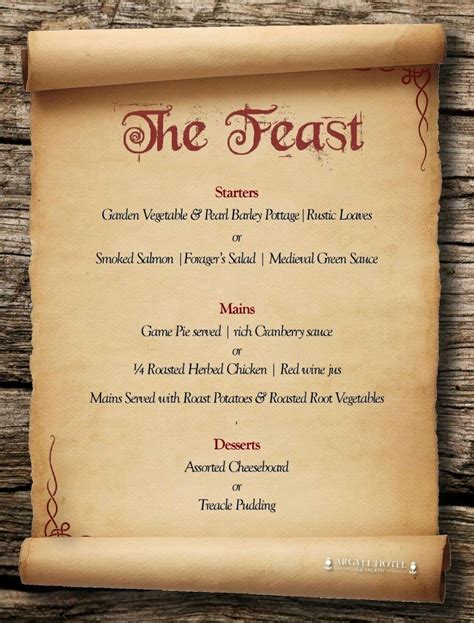 tudor food menu